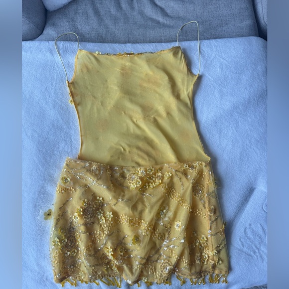 Jaded London Yellow Backless Dress - Picture 4 of 7